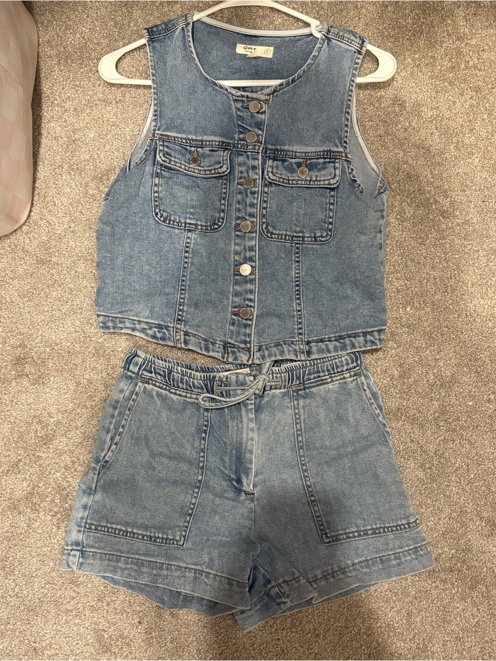 Denim Tank and Shorts Set